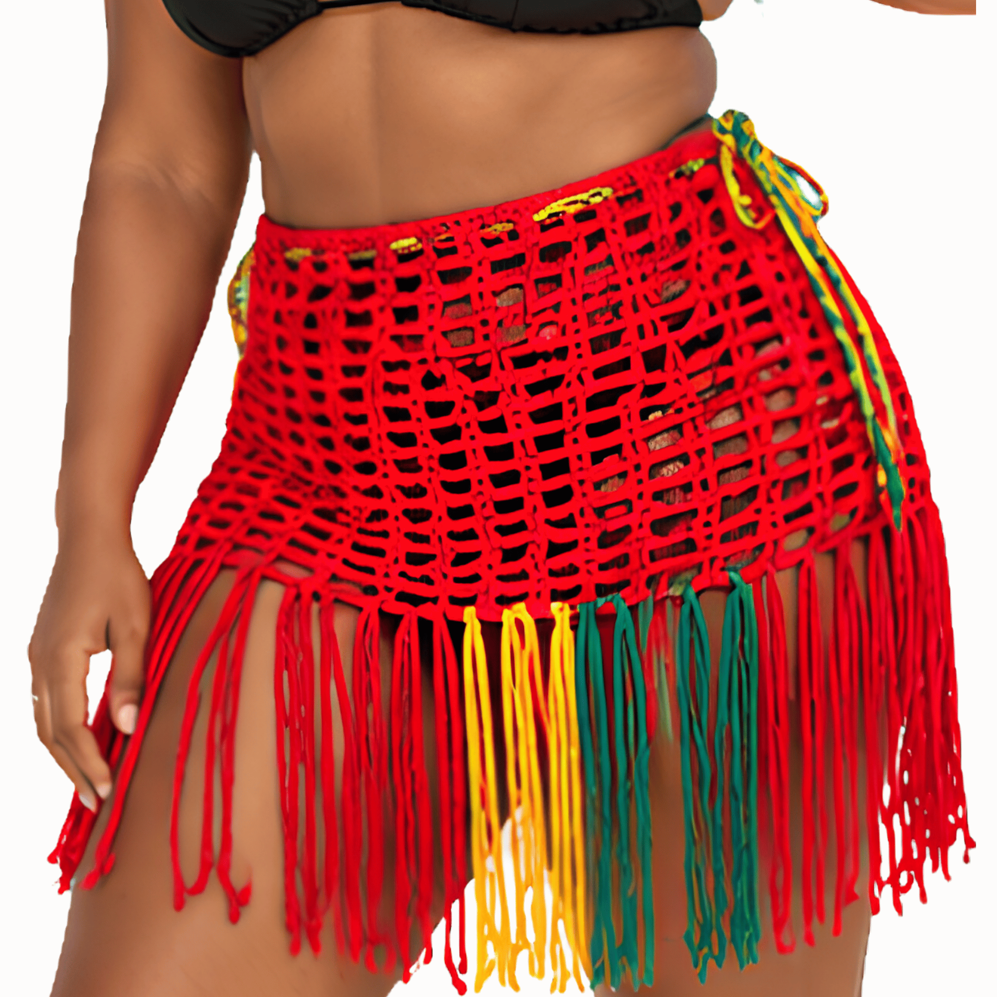 ファンデーション Rasta + Statement Dezines - Crochet Women's Beach Rasta Wrap (1pc)